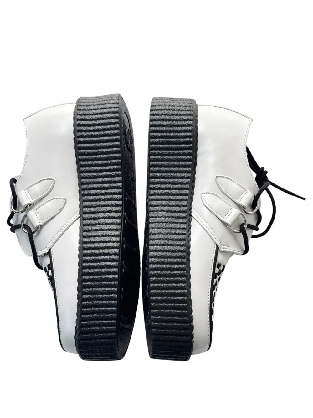 T.U.K. White Leather Viva Mondo Creeper | size 8W